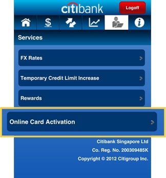 citibank credit card overseas usage activation