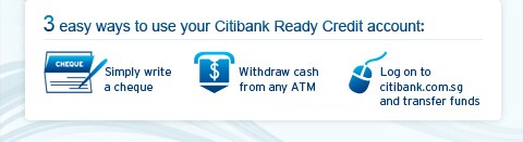 3 easy ways to use your Citibank Ready Credit account: